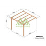 Voir la diapositive 2 : JARDIDECO Pergola adossée en bois massif Orléans 300 x 300 cm- Maderland