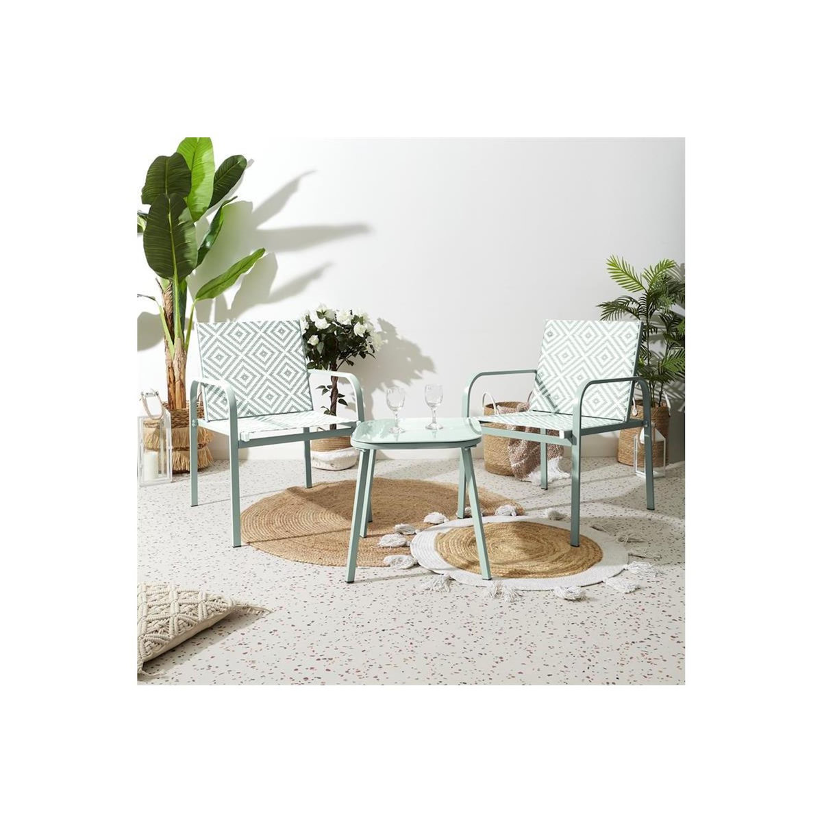 Paris Prix Salon de Jardin 2 Places  Mexico  83cm Vert