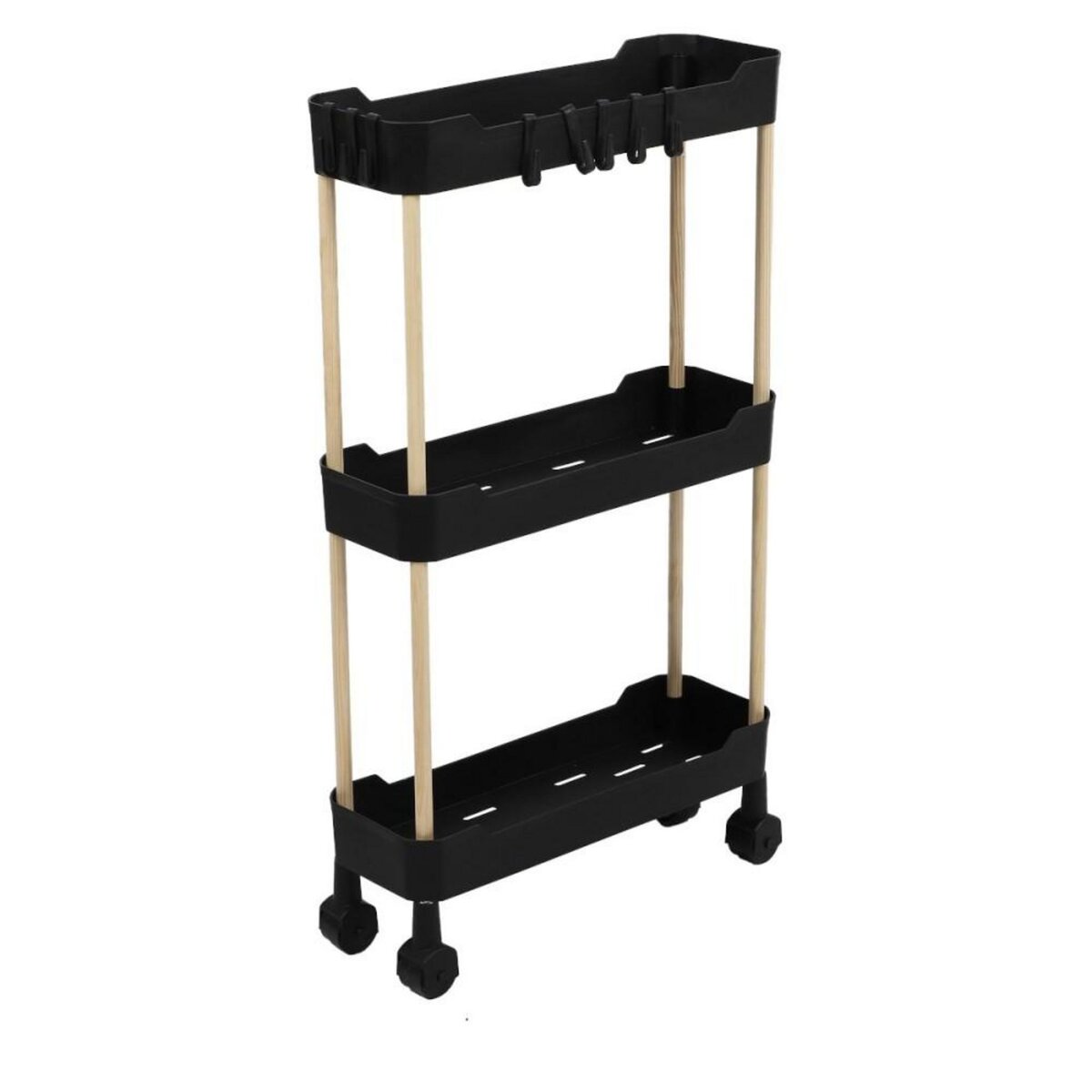 FORNORD Desserte à roulettes 3 niveaux pour espaces étroits