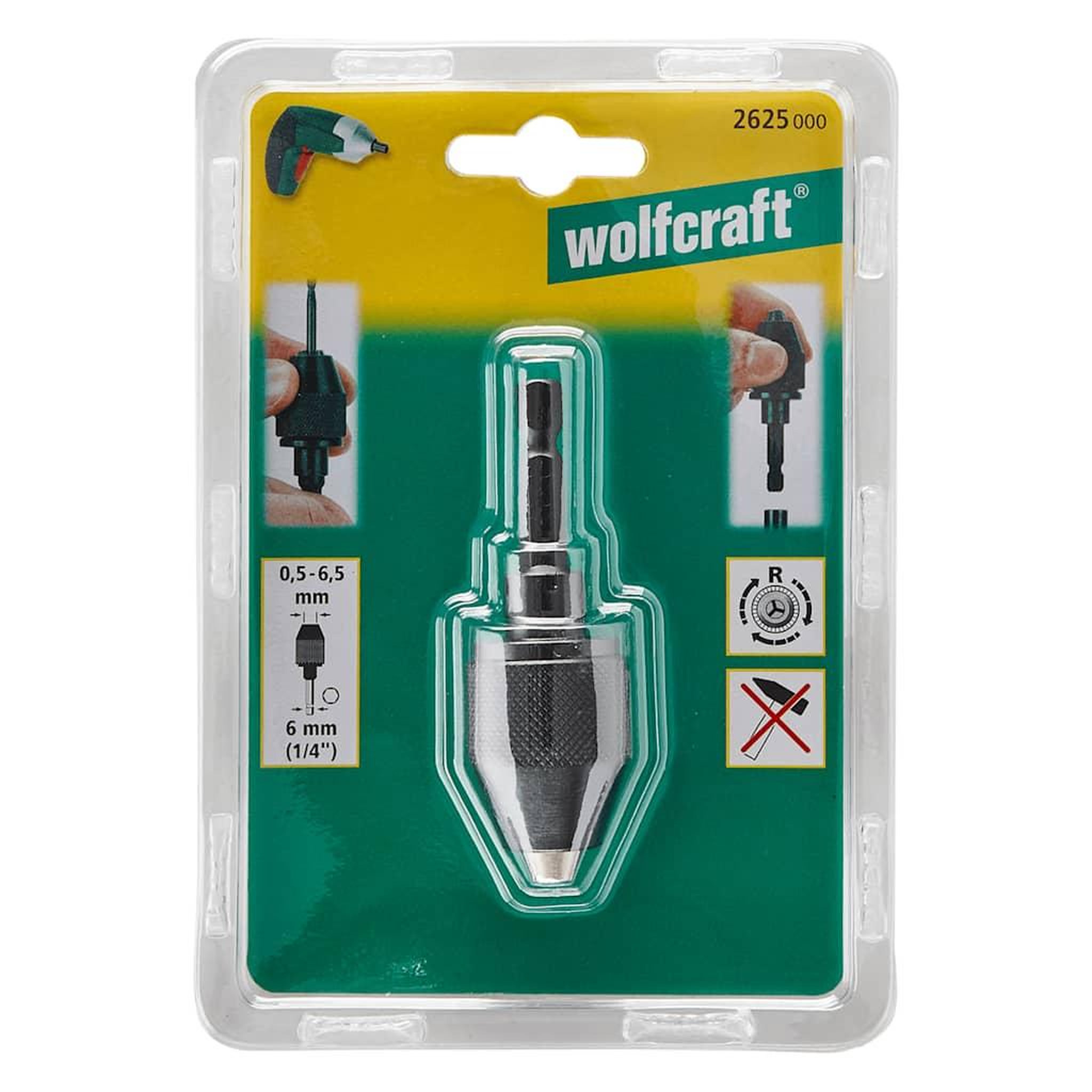 Voir la diapositive 2 : WOLFCRAFT wolfcraft Mandrin metallique sans cle 2625000