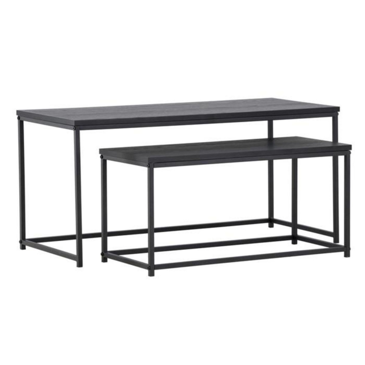 Paris Prix Lot de 2 Tables Basses Gigognes  Mallan  100cm Noir