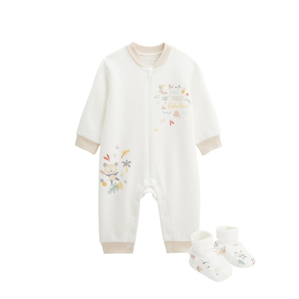 Petit Béguin Combinaison bébé en molleton et chaussons Baby Panda