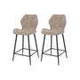 Voir la diapositive 1 : LISA DESIGN Dahi - lot de 2 tabourets de bar - support lombaire - en tissu bouclette sable