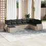 Voir la diapositive 1 : VIDAXL Salon de jardin 8 pcs avec coussins gris clair resine tressee