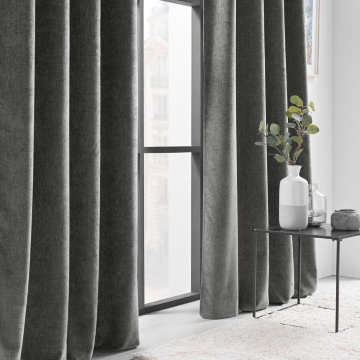 Paris Prix Rideau à Œillets en Velours  Verra  140x260cm Anthracite