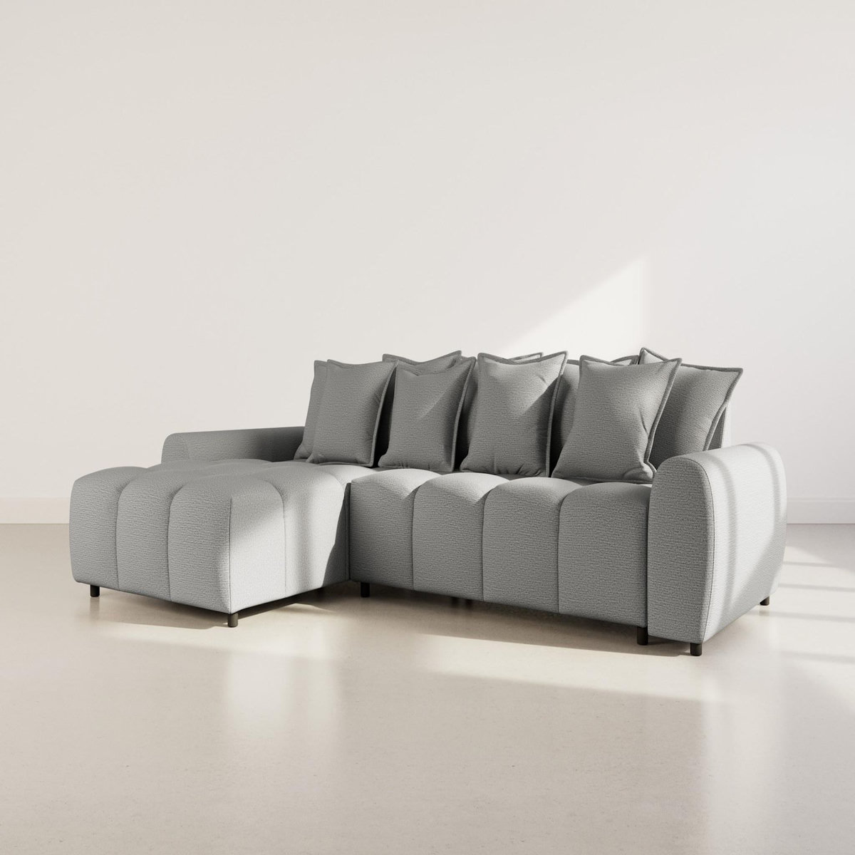 LISA DESIGN Adelaide - canapé d'angle réversible 4 places en tissu texturé