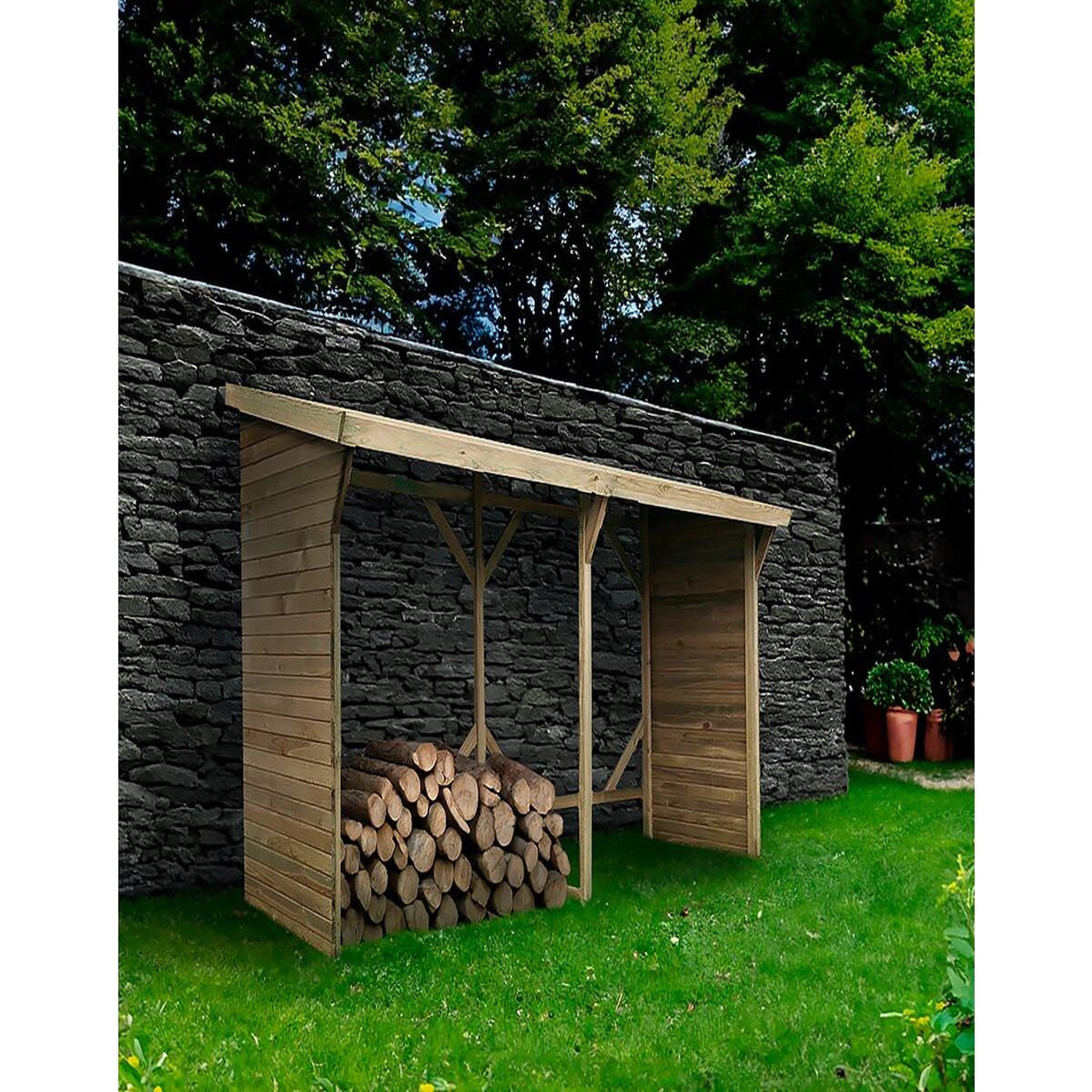 Voir la diapositive 2 : Habitat et Jardin Abri bûches - 2.5 m² - 2.78 x 0.90 x 1.85 m- 5 stères