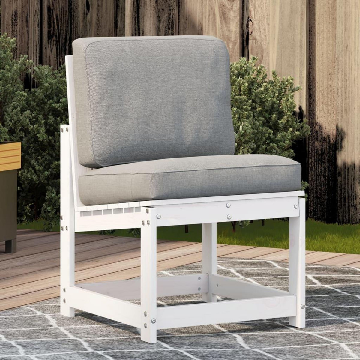 VIDAXL Chaise de jardin blanc 50,5x55x77 cm bois de pin massif