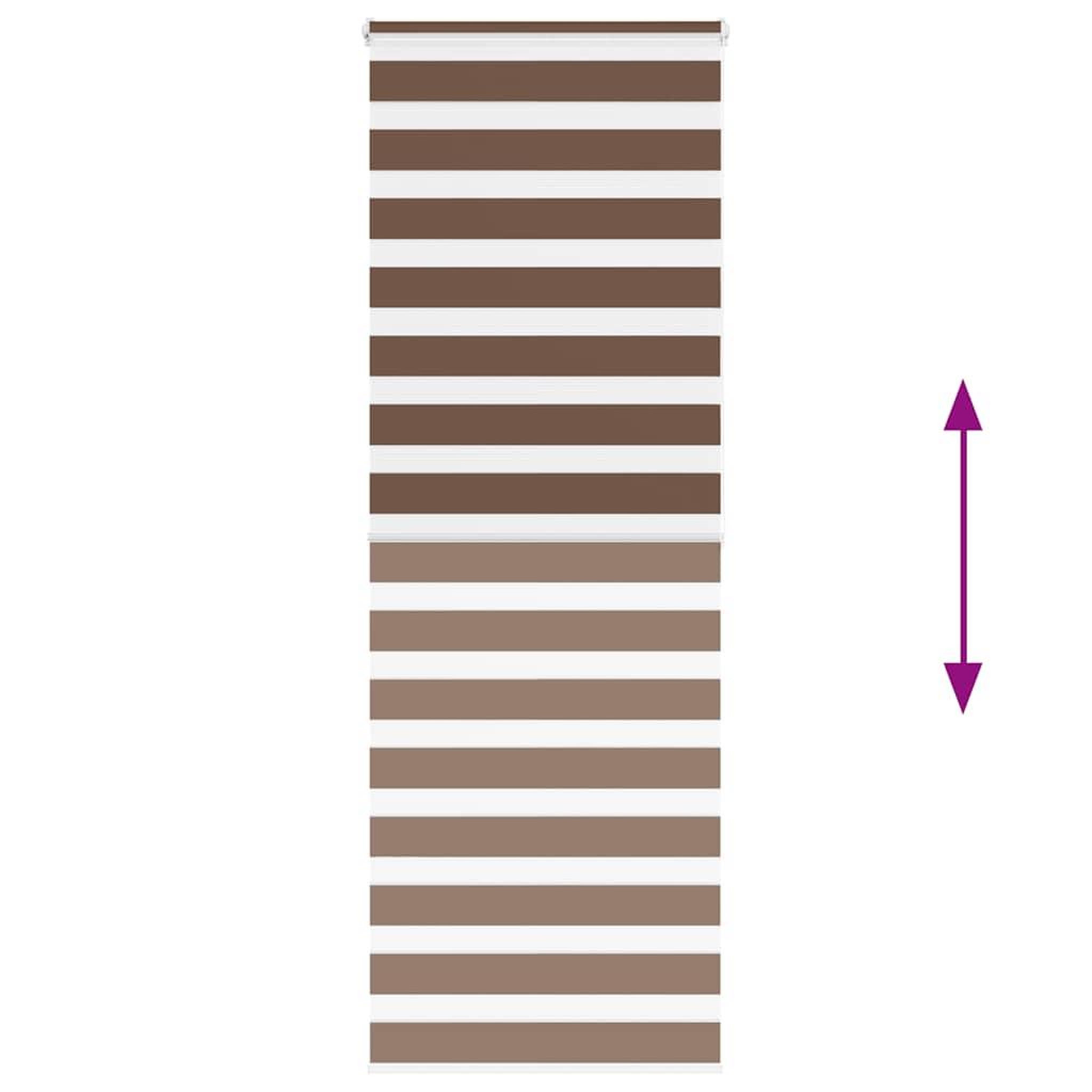 Voir la diapositive 5 : VIDAXL Store zebre marron 80x200 cm largeur du tissu 75,9 cm polyester