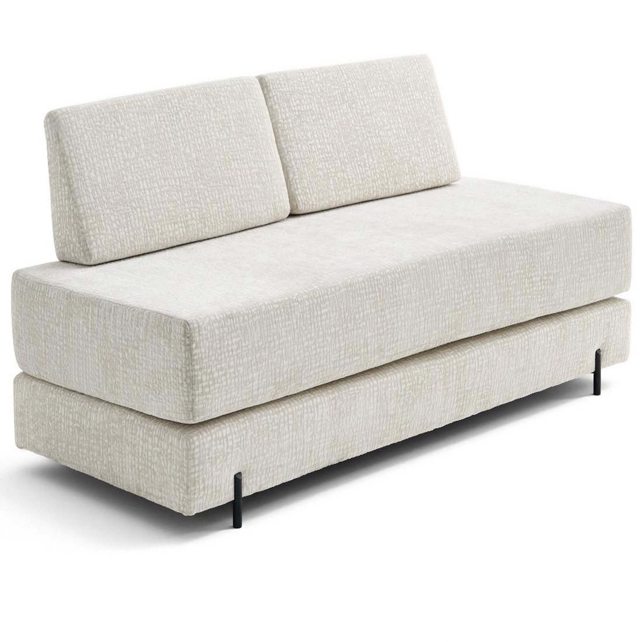 Voir la diapositive 5 : BEST MOBILIER Brescia - banquette 3 places convertible en tissu velours relief