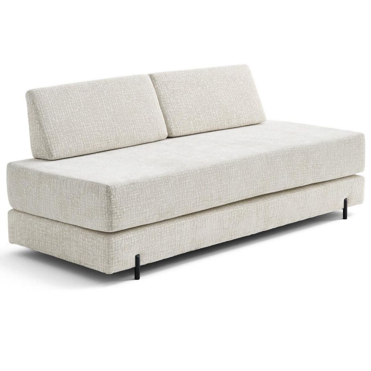 BEST MOBILIER Brescia - banquette 3 places convertible en tissu velours relief