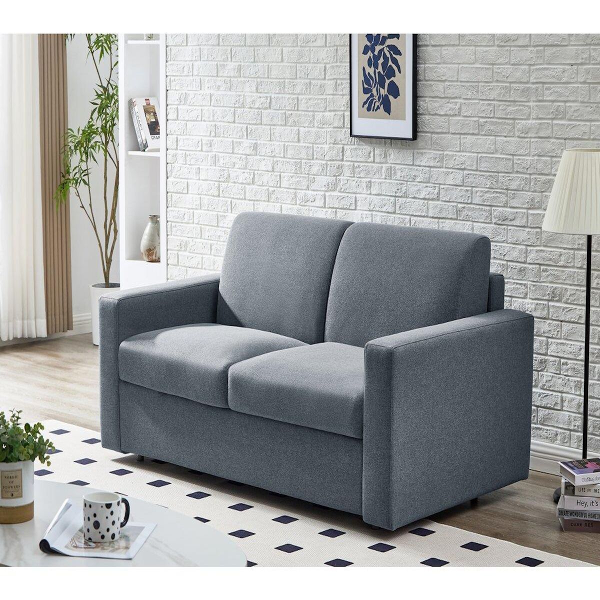 Habitat et Jardin Canapé convertible express en tissu  Diana  - Couchage 120 cm - 2 places - Gris