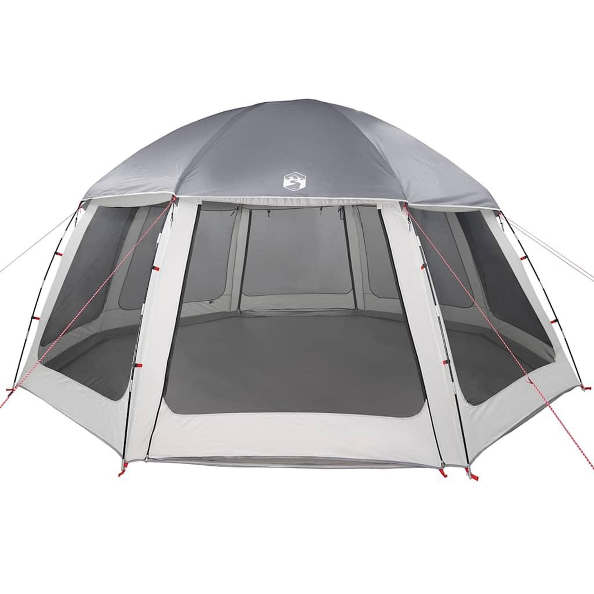 Voir la diapositive 5 : VIDAXL Tente piscine toit amovible parois maille gris 510x510 cm