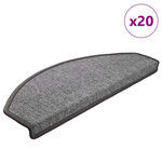 VIDAXL Tapis d'escalier 20 pcs gris fonce 65x24x4 cm