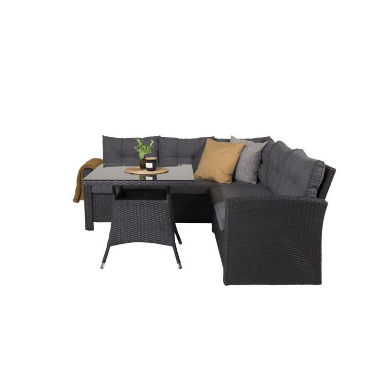 Paris Prix Salon d'Angle de Jardin  Watford  197cm Noir