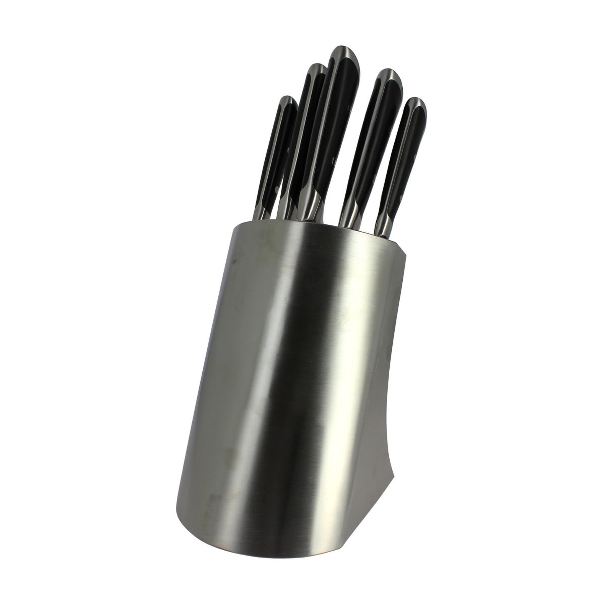 Bloc de 5 couteaux en inox noir