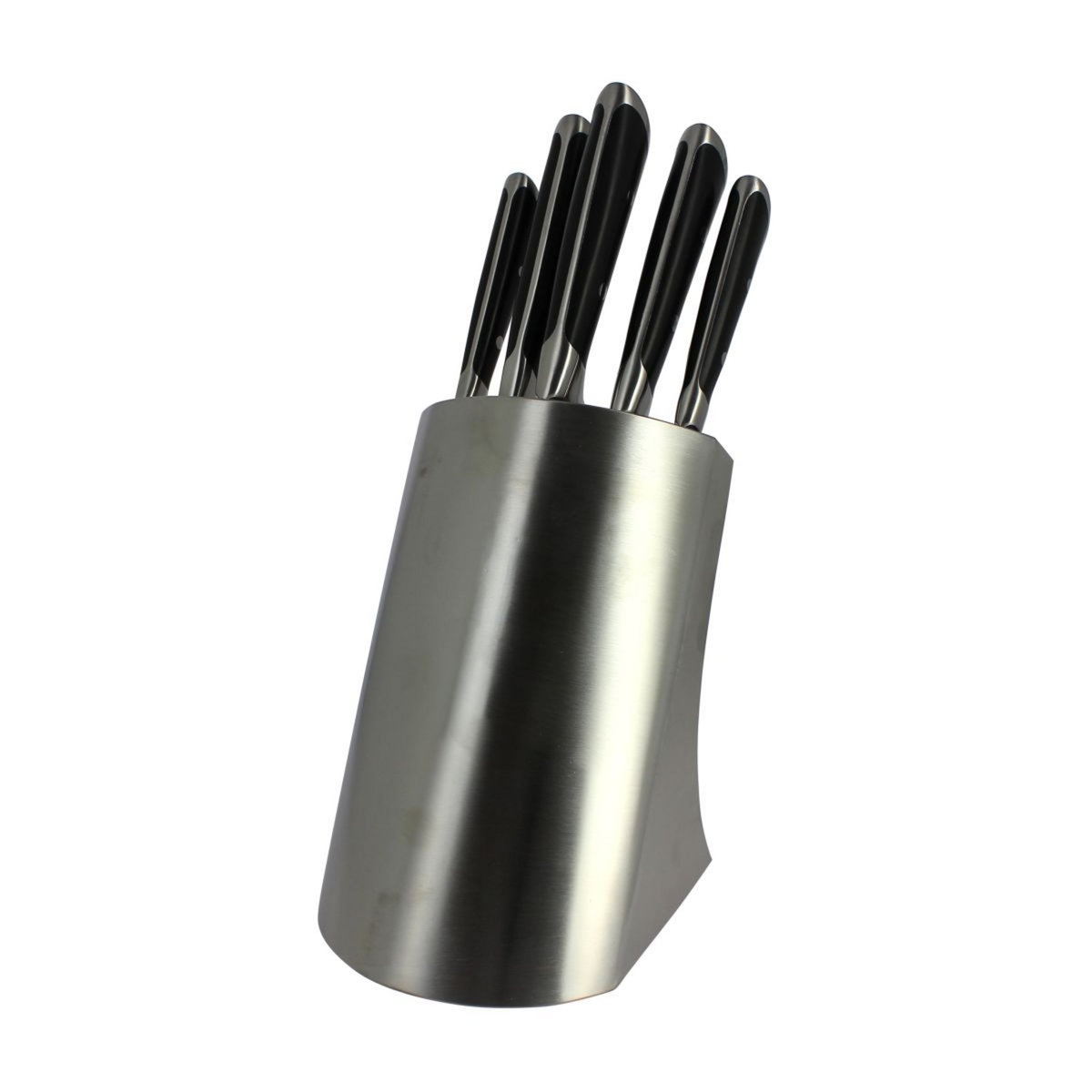 Bloc de 5 couteaux en inox noir