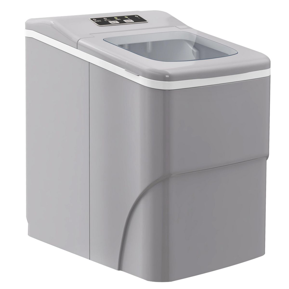 HOMCOM Machine à glaçon 130 W - capacité réservoir eau 2 L - capacité réservoir glace 0,7 Kg - cuillère et panier inclus - PP gris