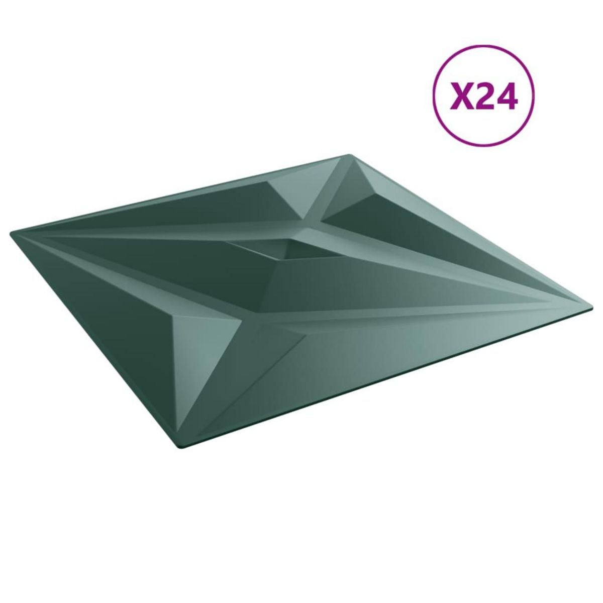 VIDAXL Panneaux muraux 24 pcs vert 50x50 cm XPS 6 m² etoile