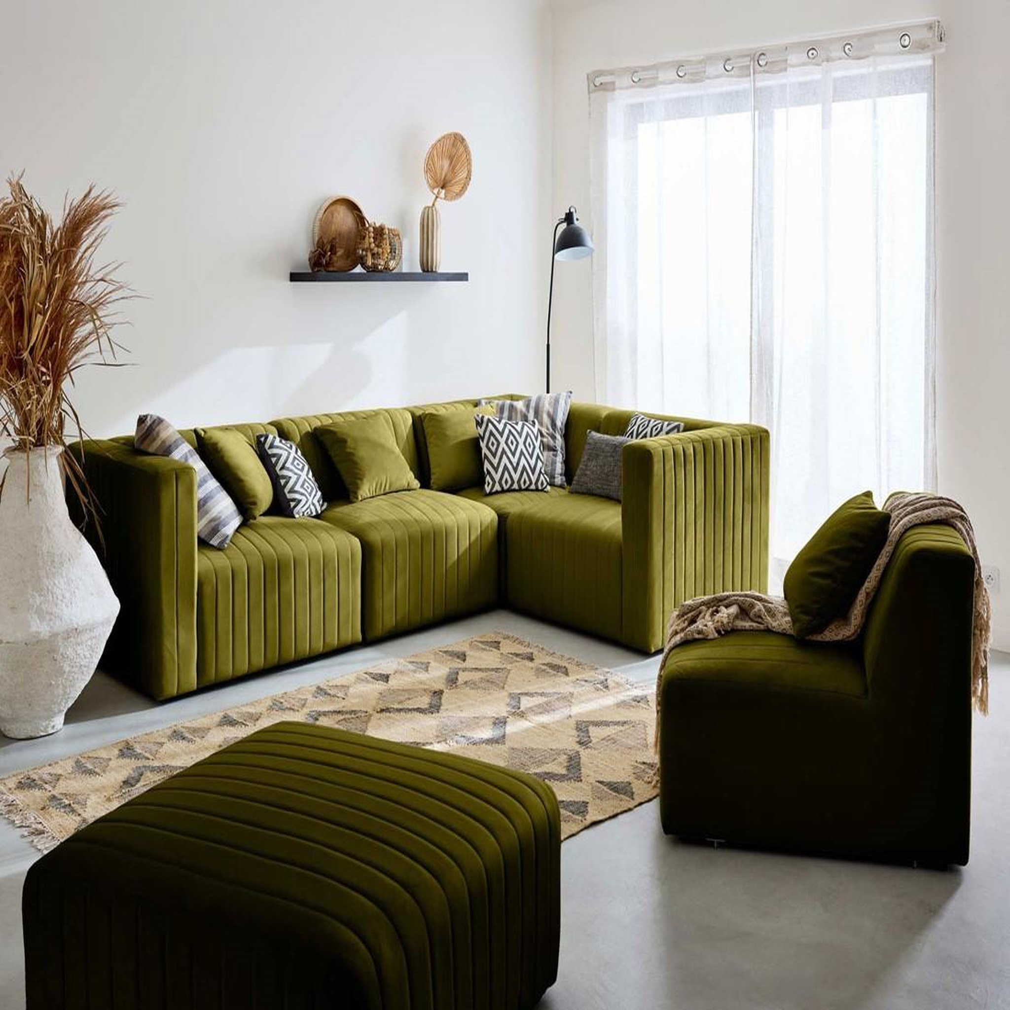 Voir la diapositive 2 : LISA DESIGN Nova - module d'assise gauche - en velours