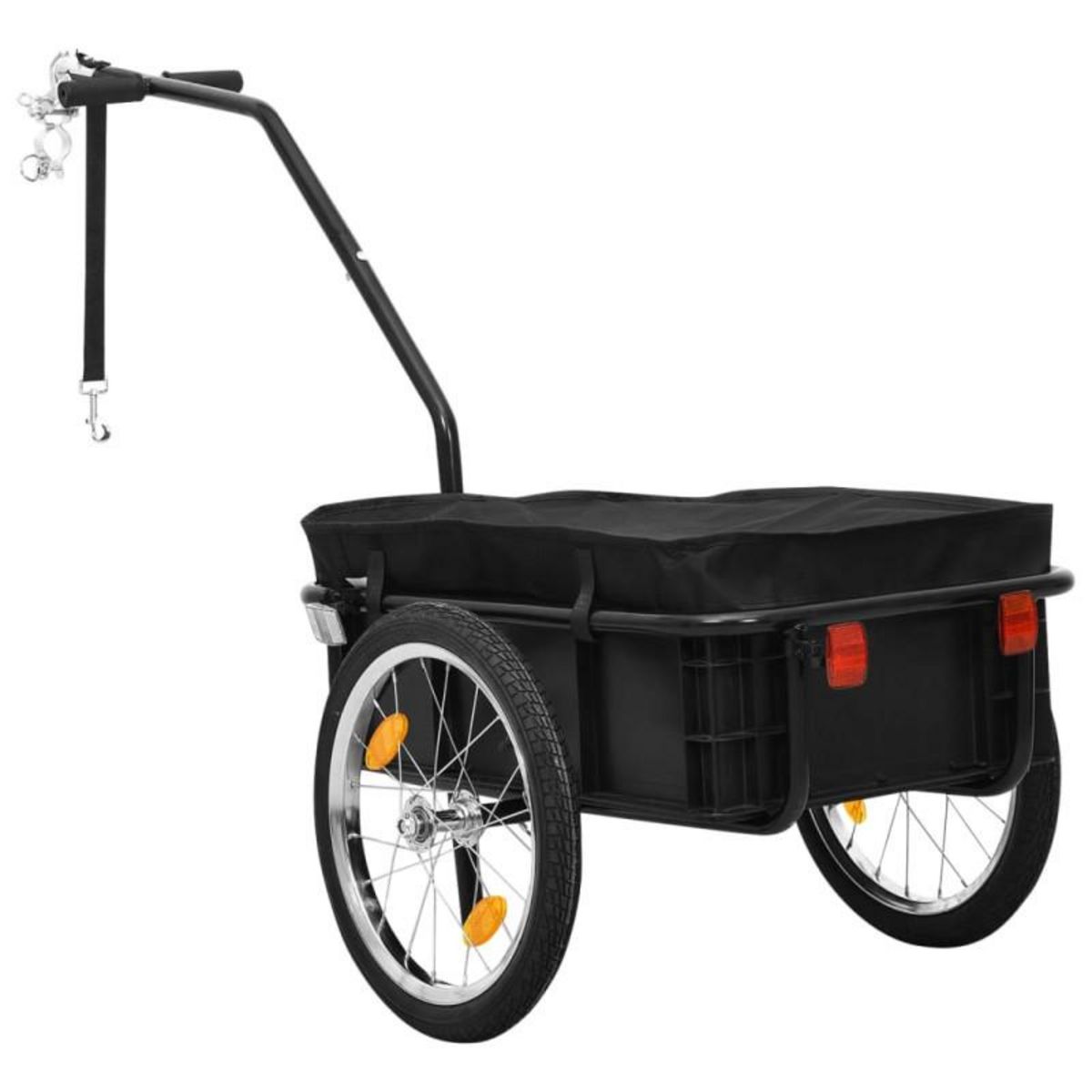 VIDAXL Remorque de vélo chariot à main 155x60x83 cm acier noir