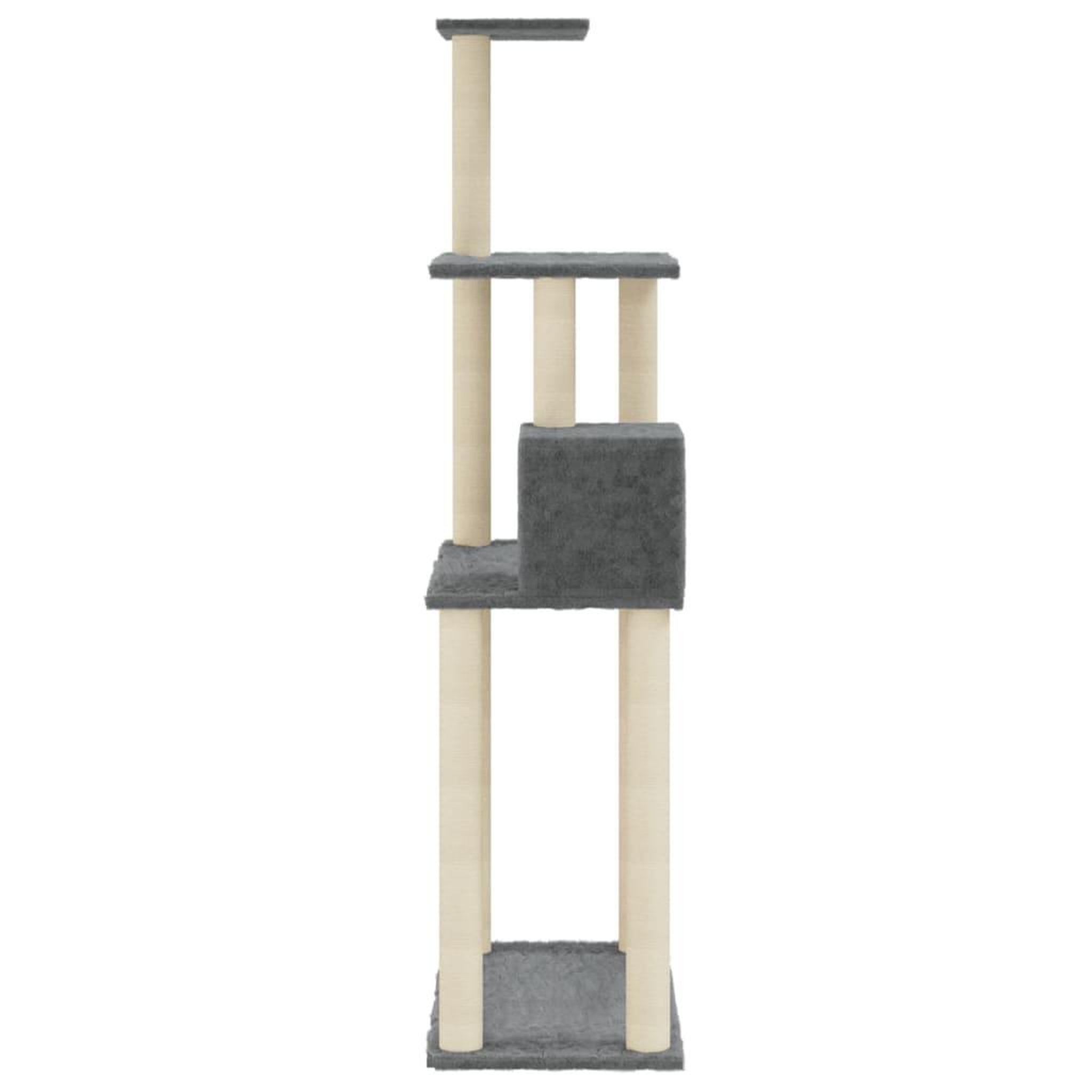 Voir la diapositive 5 : VIDAXL Arbre a chat avec griffoirs en sisal Gris fonce 147 cm