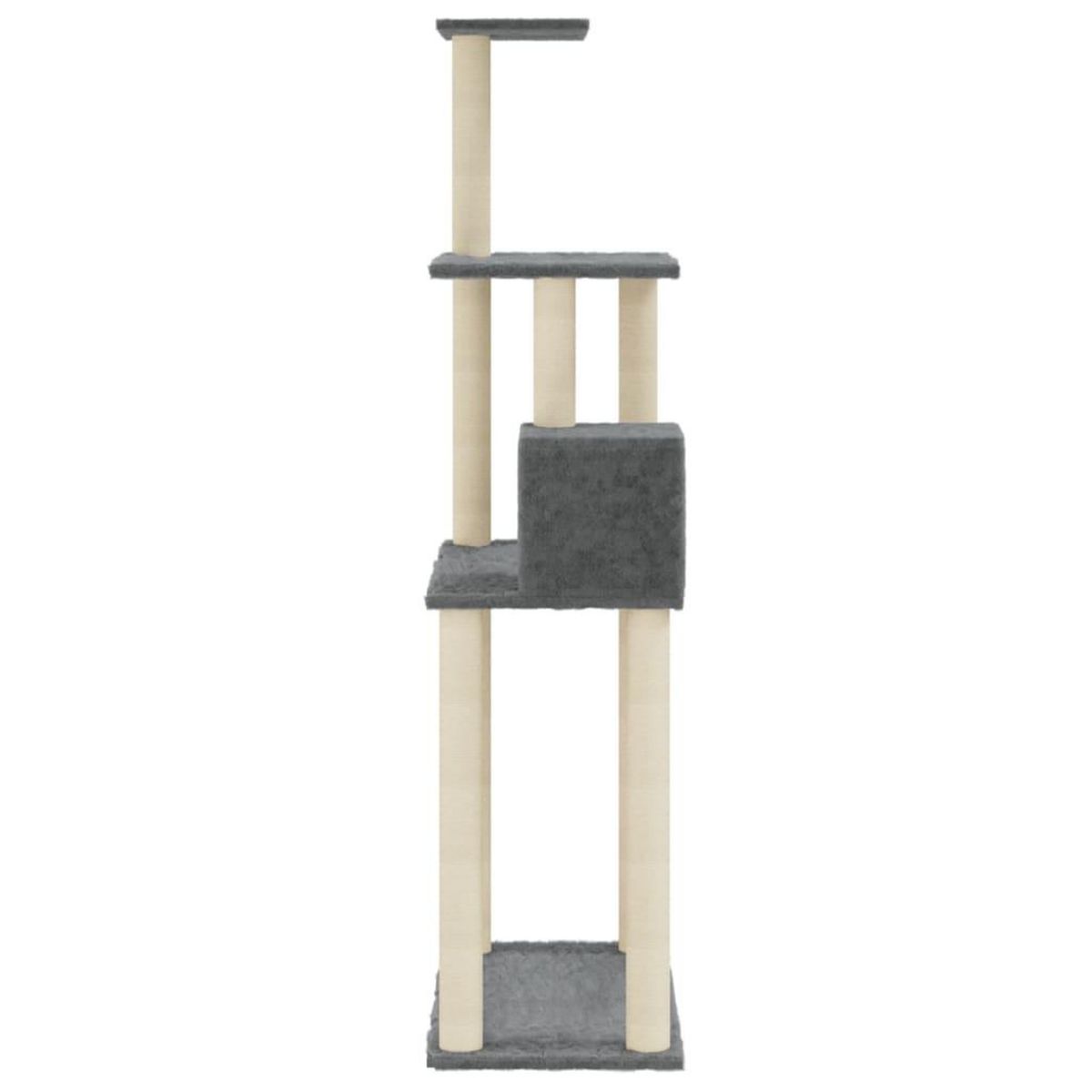 VIDAXL Arbre a chat avec griffoirs en sisal Gris fonce 147 cm