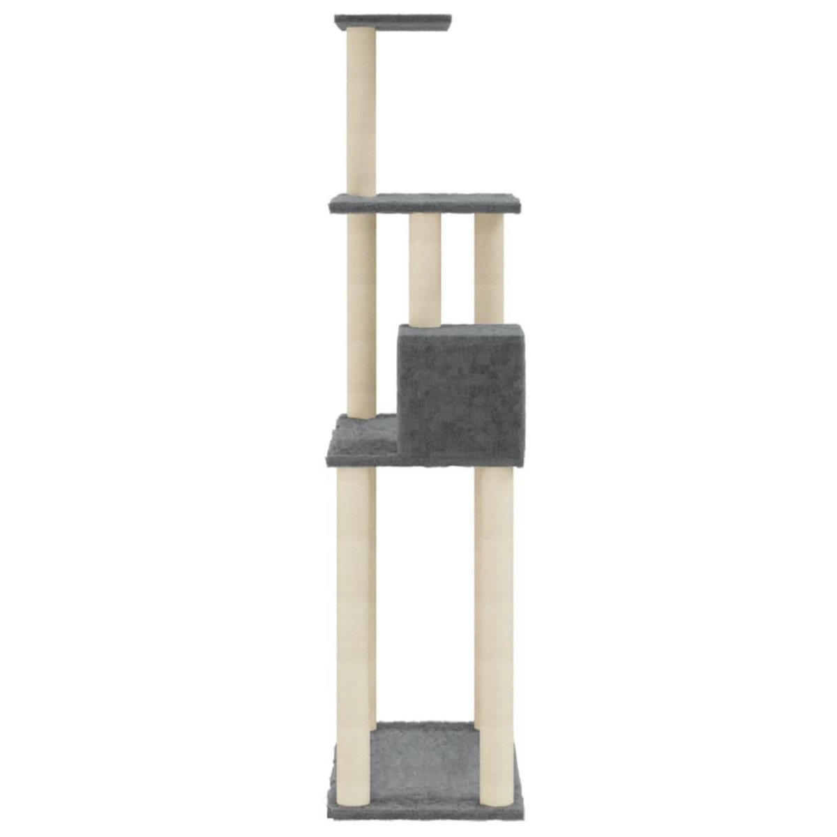 VIDAXL Arbre a chat avec griffoirs en sisal Gris fonce 147 cm