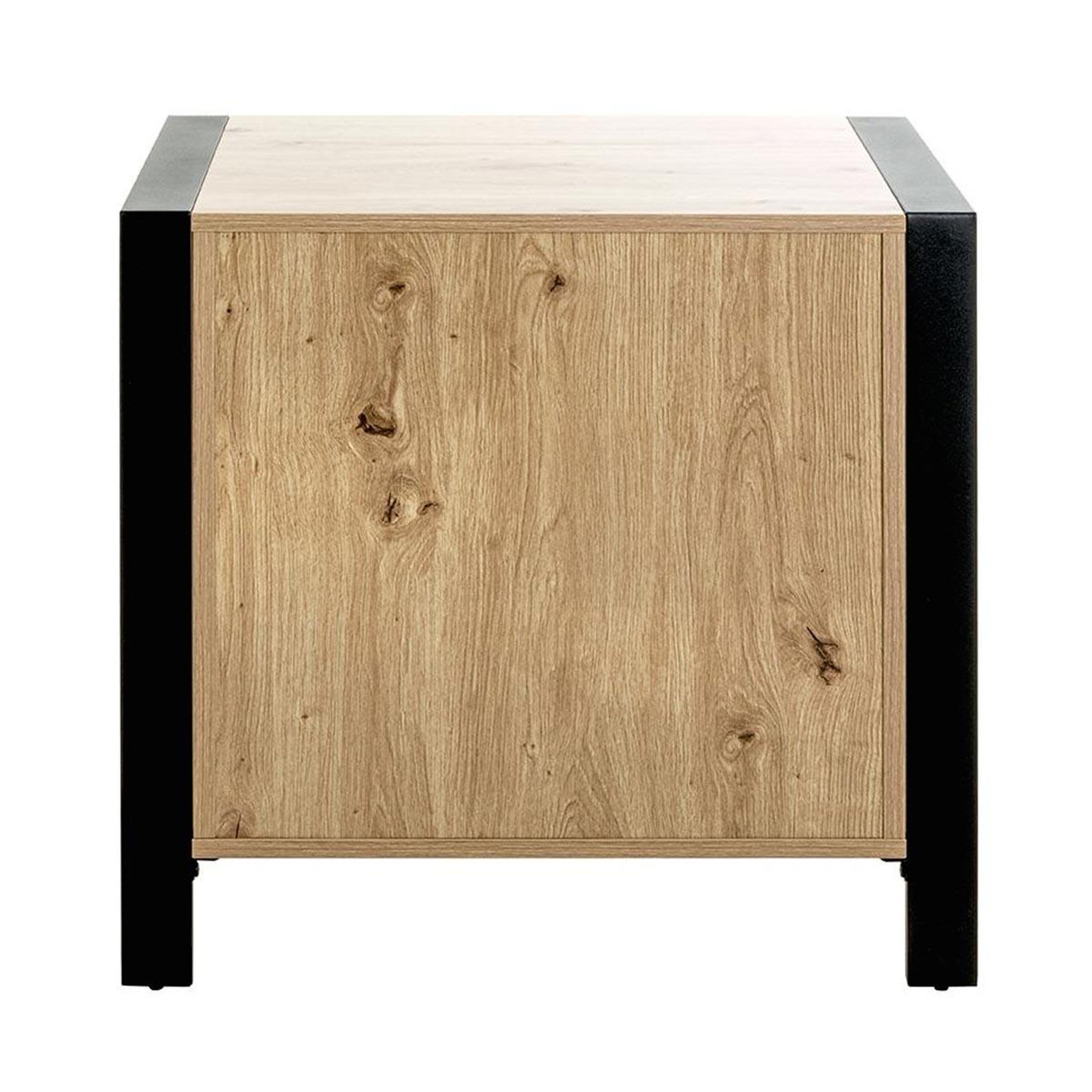 Voir la diapositive 4 : Paris Prix Table de chevet 2 tiroirs  vicky  60cm naturel & noir