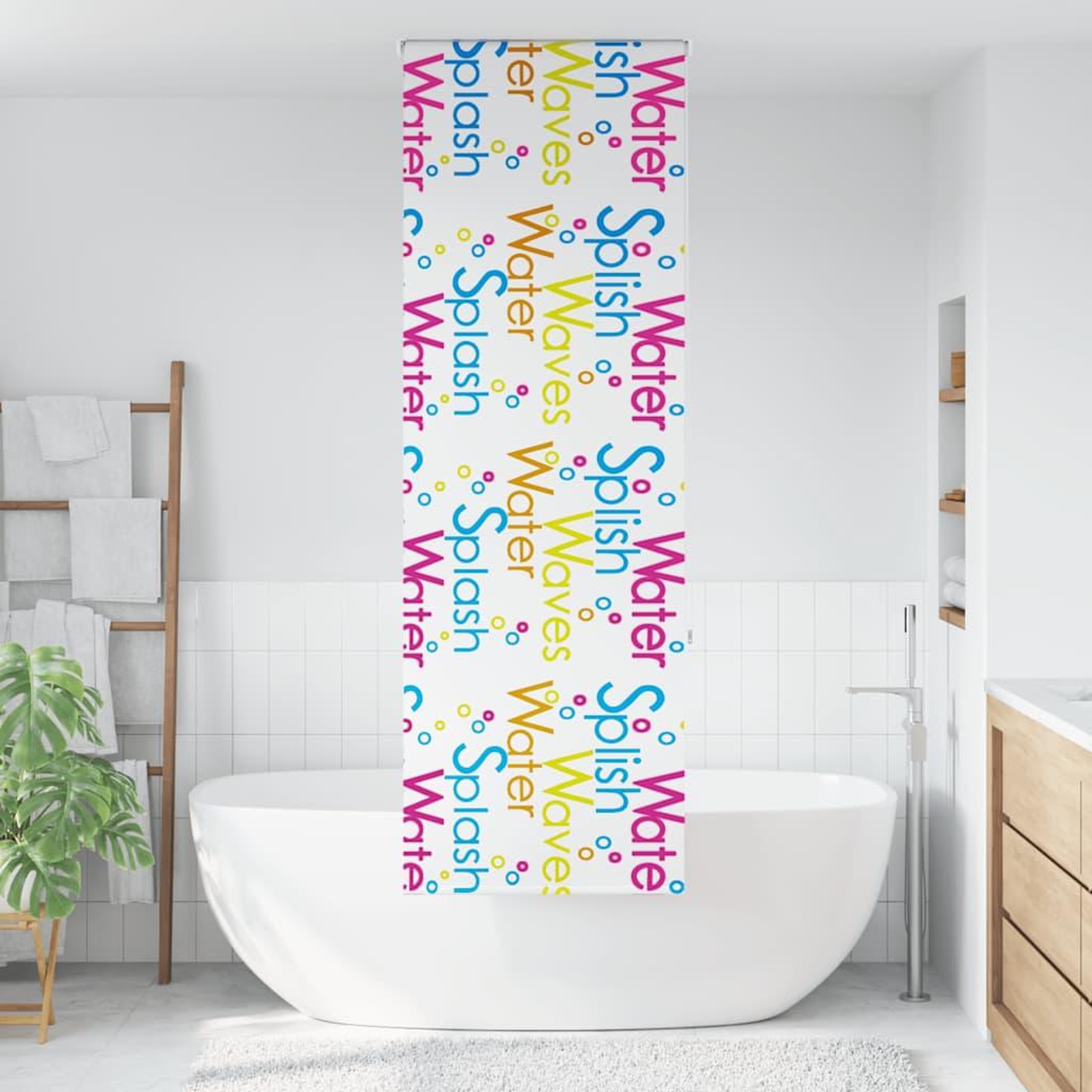 Voir la diapositive 2 : VIDAXL Store enrouleur de douche 60x240 cm largeur du tissu 56 cm