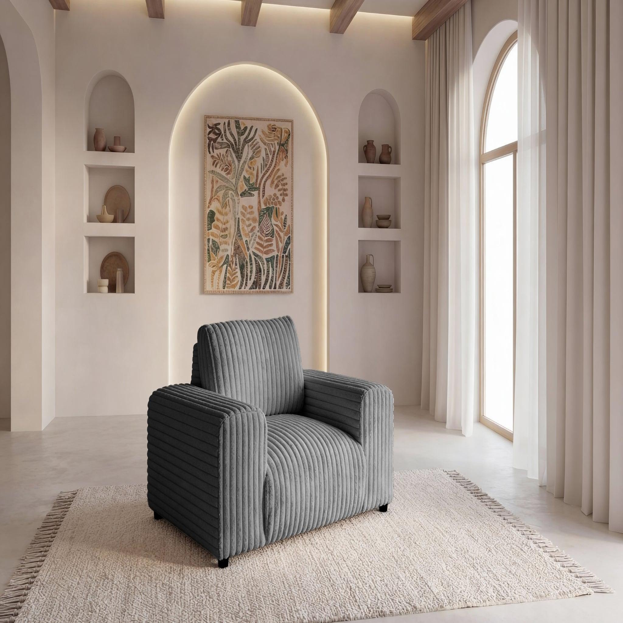 Voir la diapositive 2 : CASANOVA PARIS Caisa - fauteuil en velours côtelé