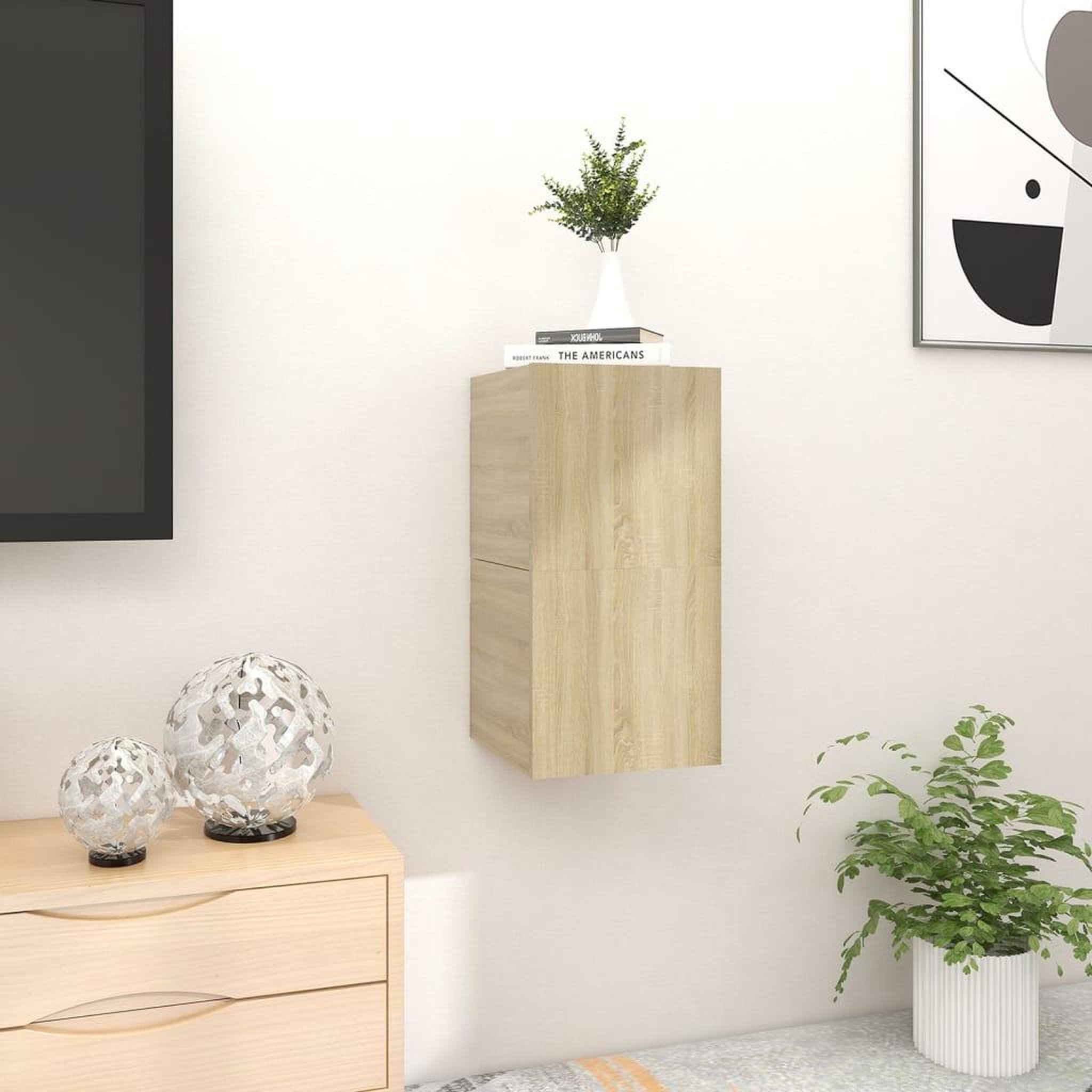 Voir la diapositive 4 : VIDAXL Meubles TV muraux 2 pcs Chene sonoma 30,5x30x30 cm