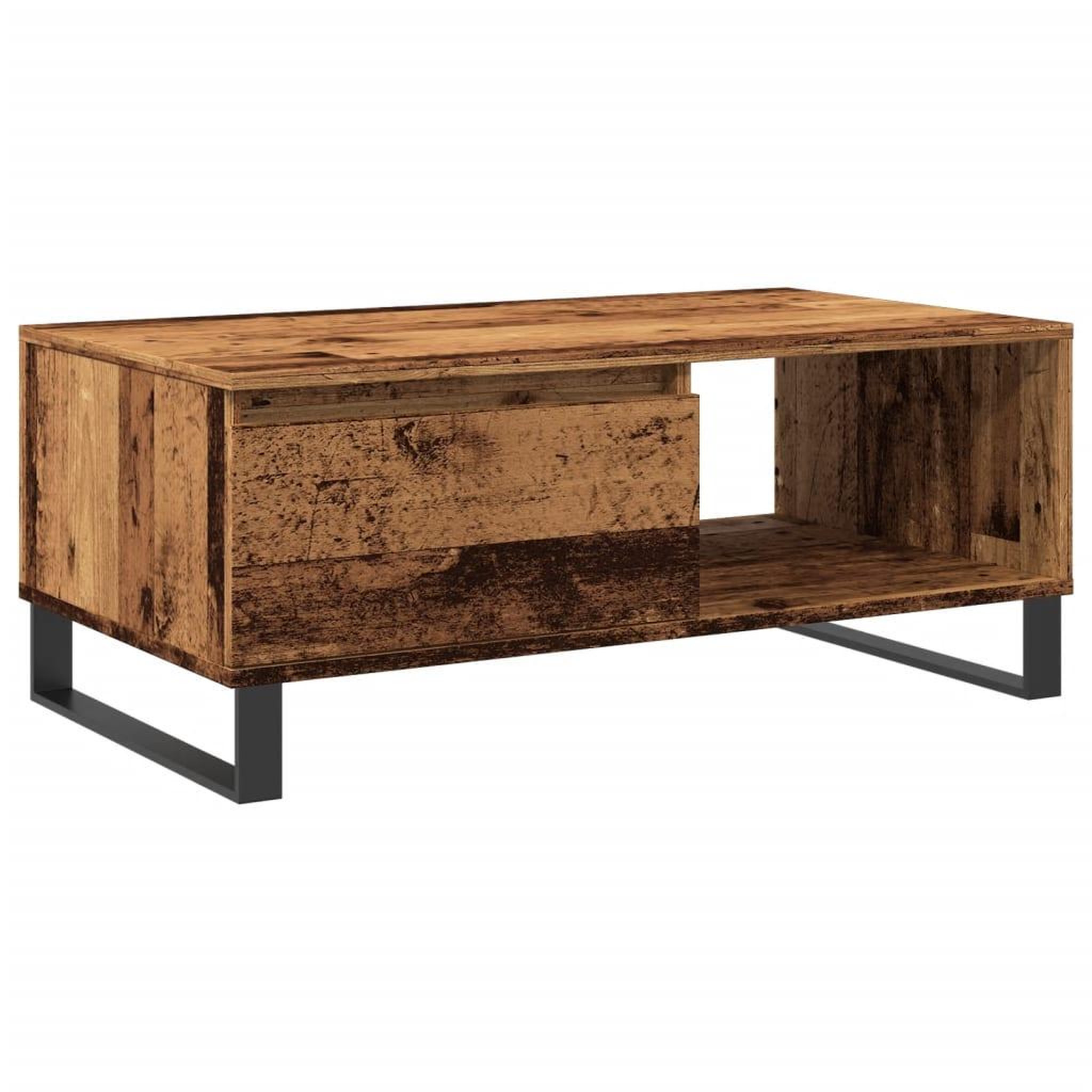 Voir la diapositive 2 : VIDAXL Table basse vieux bois 90x50x36,5 cm bois d'ingenierie