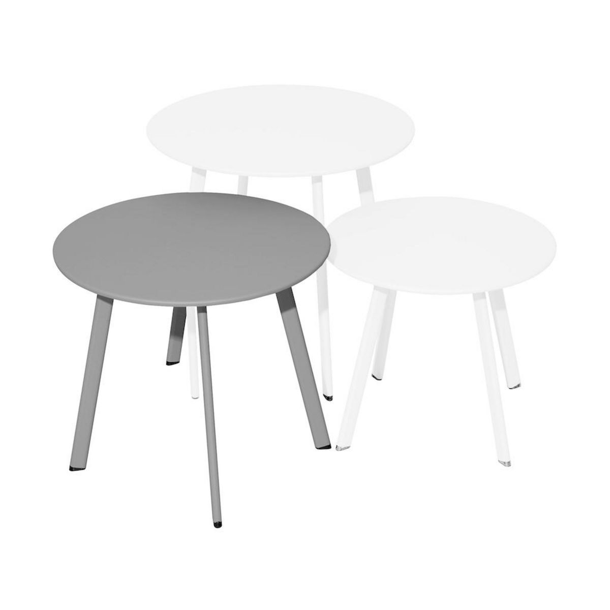 Proloisirs Table basse - MASSAÏ - Acier époxy - Ø45 cm - Gris