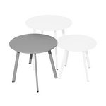 Proloisirs Table basse - MASSAÏ - Acier époxy - Ø45 cm - Gris