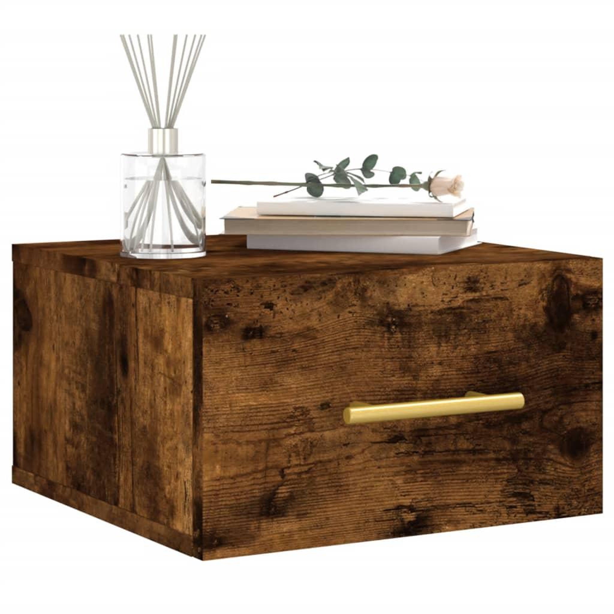 Voir la diapositive 3 : VIDAXL Tables de chevet murales 2 pcs chene fume 35x35x20 cm