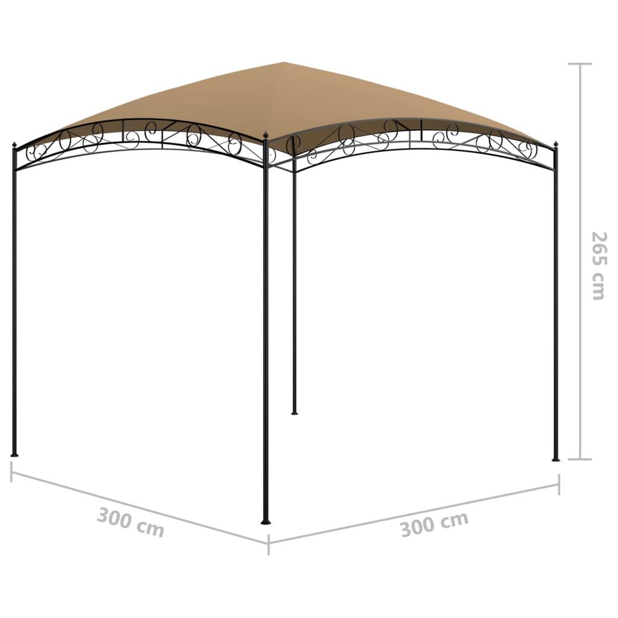 Voir la diapositive 6 : VIDAXL Belvedere 3x3x2,65 m Taupe 180 g/m^2
