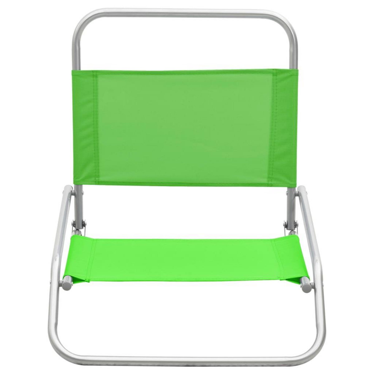 VIDAXL Chaises de plage pliables lot de 2 Vert Tissu