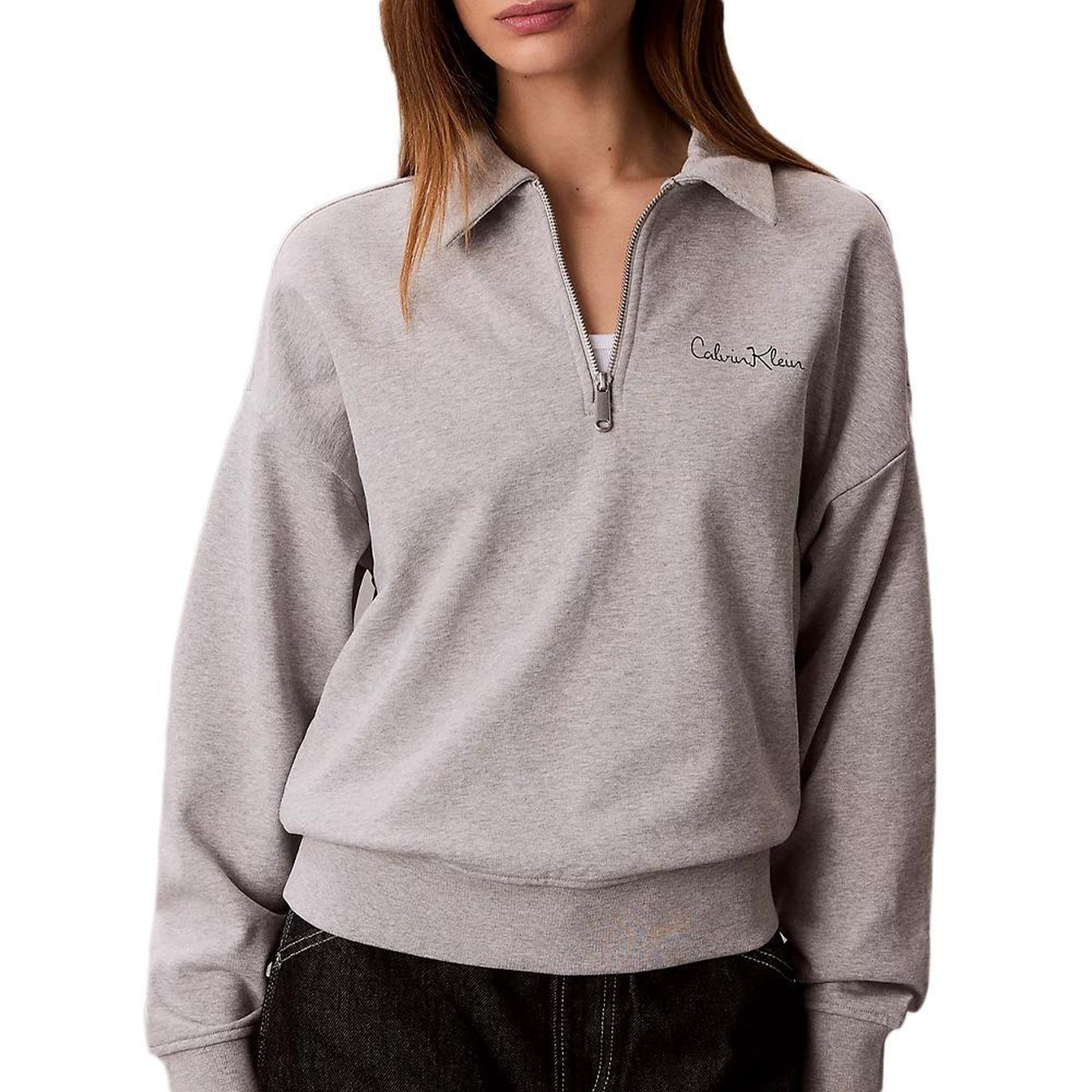 CALVIN KLEIN JEANS Sweat Gris Femme Calvin Klein Jeans French Terry. Coloris disponibles : Gris