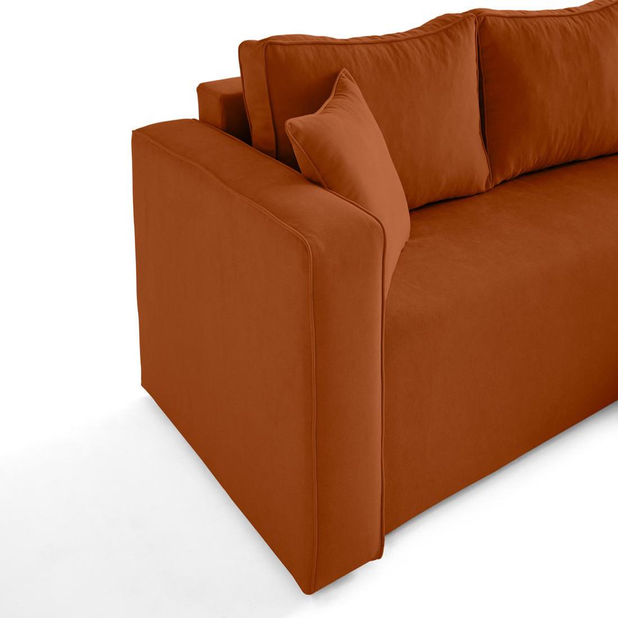 Voir la diapositive 6 : BEST MOBILIER Topaze - canapé d'angle déhoussable réversible 4 places en tissu