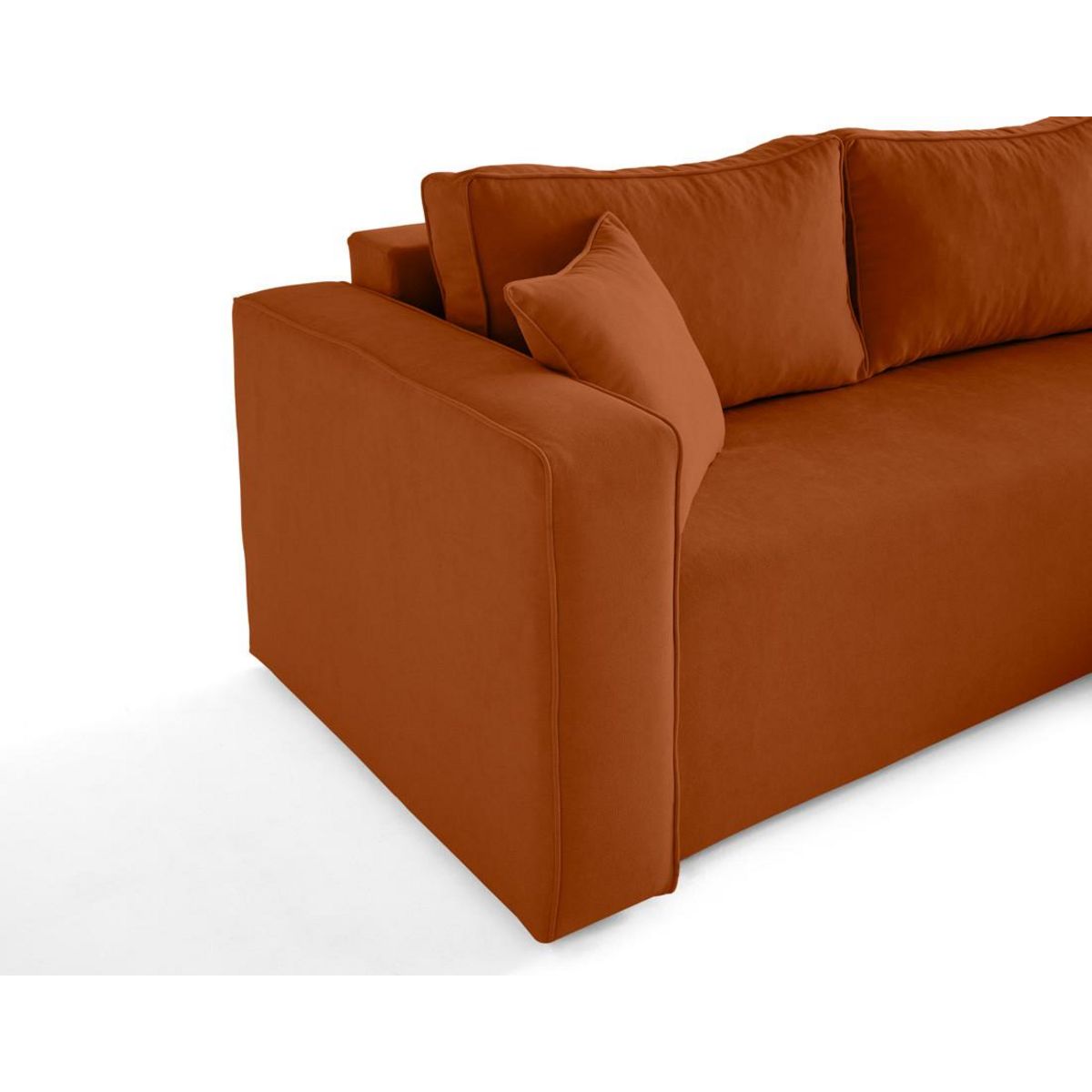 BEST MOBILIER Topaze - canapé d'angle déhoussable réversible 4 places en tissu