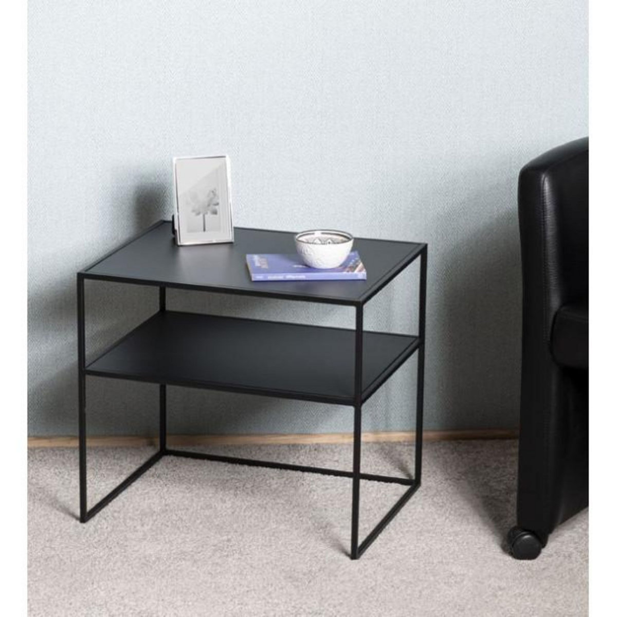 Paris Prix Table d'Appoint Design  Lirola  50cm Noir