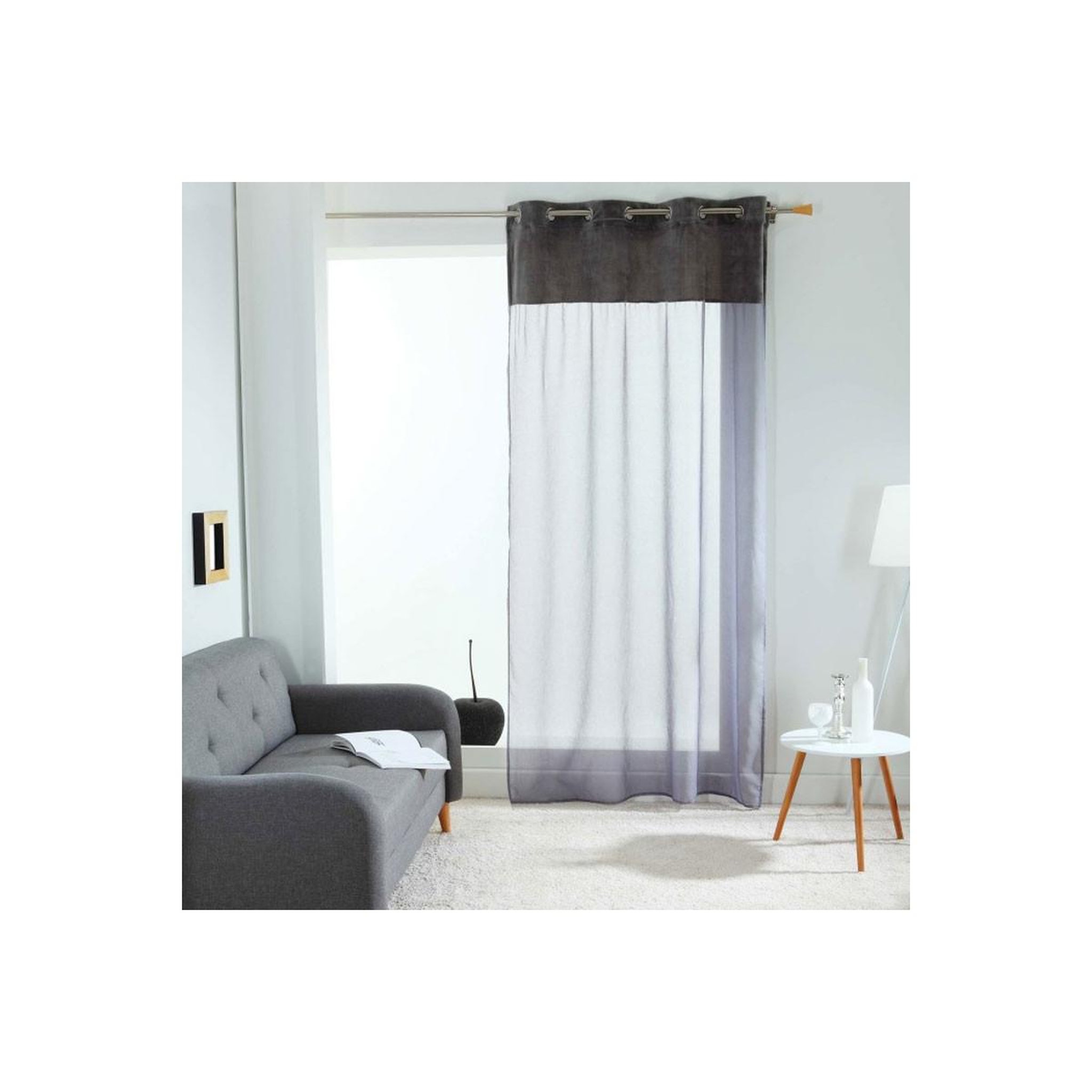 Douceur d'Intérieur Rideau voilage  valentina  140x240cm gris