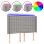 Voir la diapositive 2 : VIDAXL Tete de lit a LED Gris clair 147x16x118/128 cm Tissu