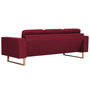 Voir la diapositive 5 : VIDAXL Canape a 3 places tissu rouge bordeaux