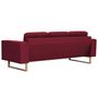 Voir la diapositive 5 : VIDAXL Canape a 3 places tissu rouge bordeaux
