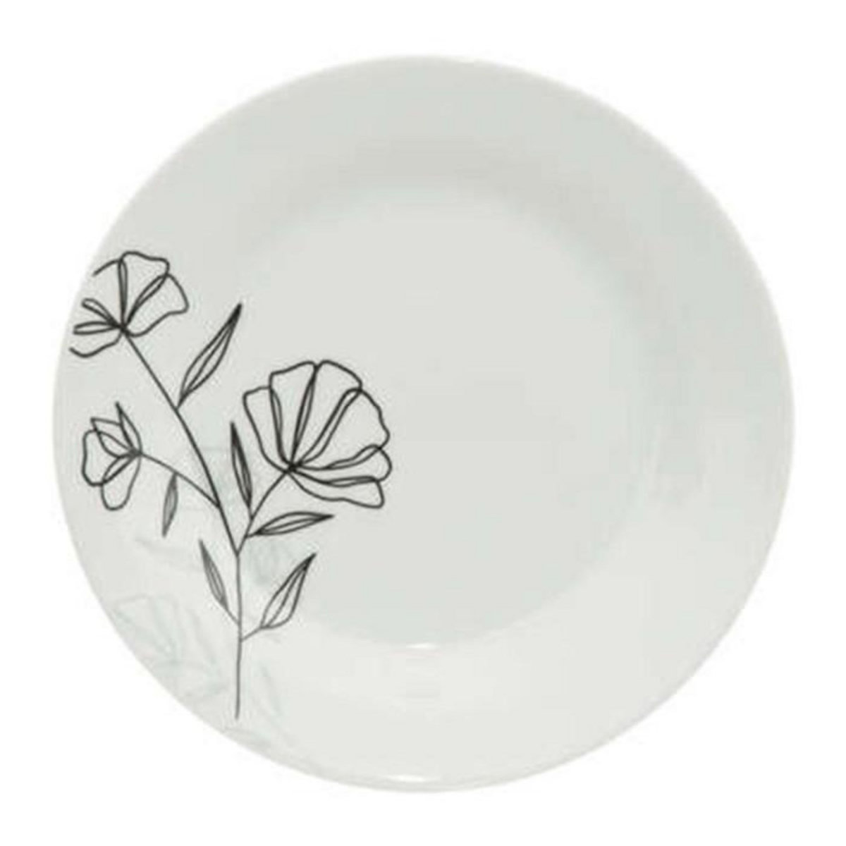 SECRET DE GOURMET Lot de 6 Assiettes à Dessert  Azalée  19cm Blanc