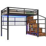 MERAX Lit mezzanine 140x200cm. Coloris disponibles : Blanc