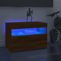 Voir la diapositive 1 : VIDAXL Meuble TV avec lumieres LED Chene marron 60x35x40 cm