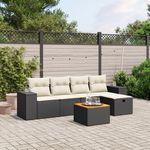 VIDAXL Salon de jardin 6 pcs avec coussins noir resine tressee
